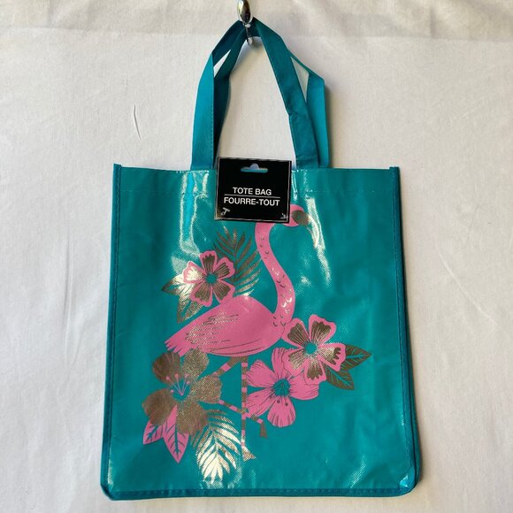 2 Flamingo Pineapple Tote Bags Shopper Reusable Shopping Bag Beach Tropical - Picture 2 of 13